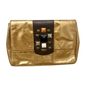Vintage Alfani Bronze Leather Over Sized Clutch